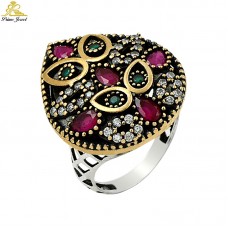 Gümüş Otantik Taşlı Yüzük